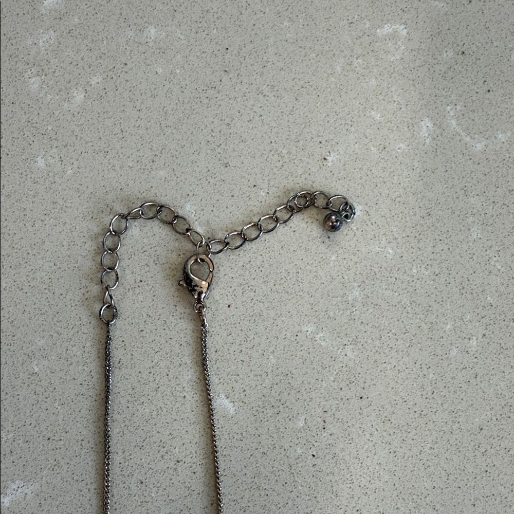 Silver Chain Necklace with Interlocking Rings - Picture 3 of 3
